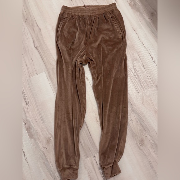 Skims mauve/brown Velour Jogger sweat Pants - Picture 6 of 7